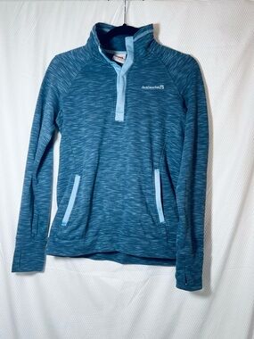 Avalanche Teal Heather Half-Zip Pullover with Light Blue Trim